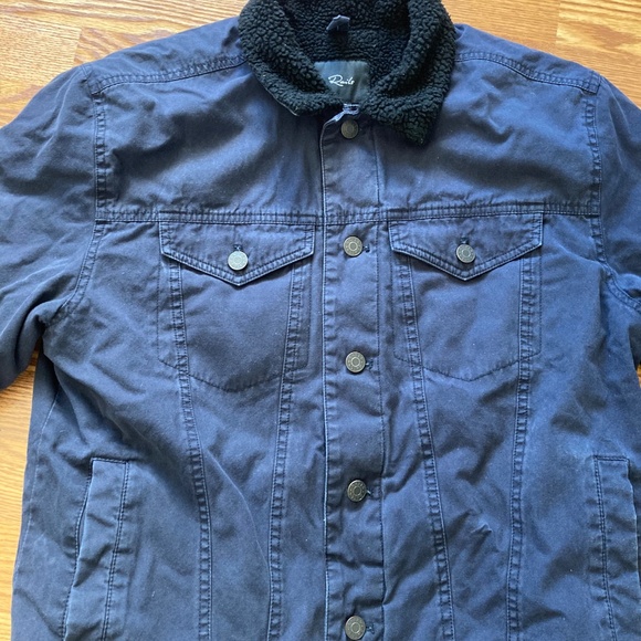 RAILS Men's Sherpa Lined Blue Jacket Medium - Picture 2 of 3